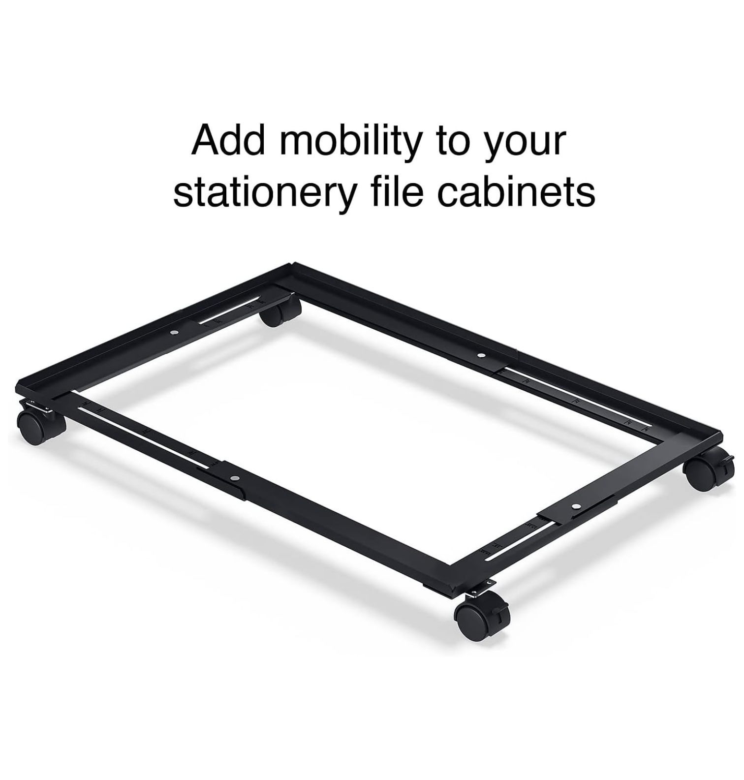 Adjustable File Cabinet Caddy - Letter and Legal Filing Cabinets, Black (ST52140-CC)