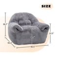 thumbnail image 6 of GARITIN Bean Bag Chair, Faux Fur with Shredded Foam Filling, 42.5 in L x 42.2 in W x 30.7 in H, Dark Gray, 6 of 11