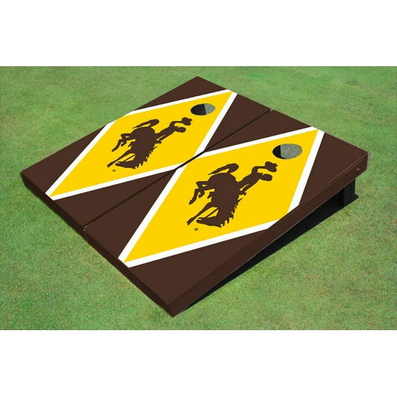University Of Wyoming Cowboys Gold And Brown Matching Diamond Cornhole Boards