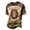 Coffee, variant on Broave Halloween Shirts for Men, Glowing Eyes Skull Pumpkin Crewneck Short Sleeve T-Shirt, Vintage Halloween Graphic Tee for Daily Wear & Party