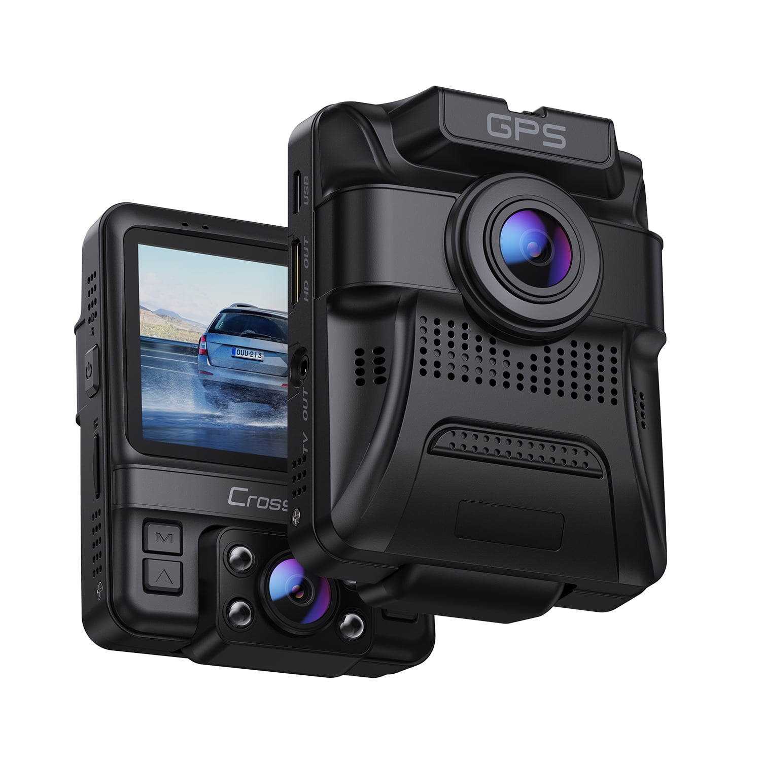 Magnetic Mount XTU Dual Dash Cam I 1440P+1080P Dash Cam Front and Rear Loop Recording Gesture Snapshot,170° Angle G-Sensor HD Night Vision Single Front 4K Camera Built-in WiFi/GPS 32GB SD card