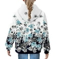 thumbnail image 4 of Mercatoo Girls 𝐅loral Butterfly Graphic Hoodies Fall Winter Oversized 𝐇ooded Sweatshirts Long Sleeve Pullover Hoodie Pocket, 4 of 7