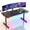 Dark black, variant on COMHOMA 55" Gaming Desk with Smart APP & Remote RGB Lights, Carbon Fiber Surface Computer Table with Full Mouse Pad & Headphone Hook, Black