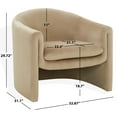 thumbnail image 3 of SAFAVIEH Couture Laylette Modern Design Velvet Accent Chair, Light Brown, 3 of 8