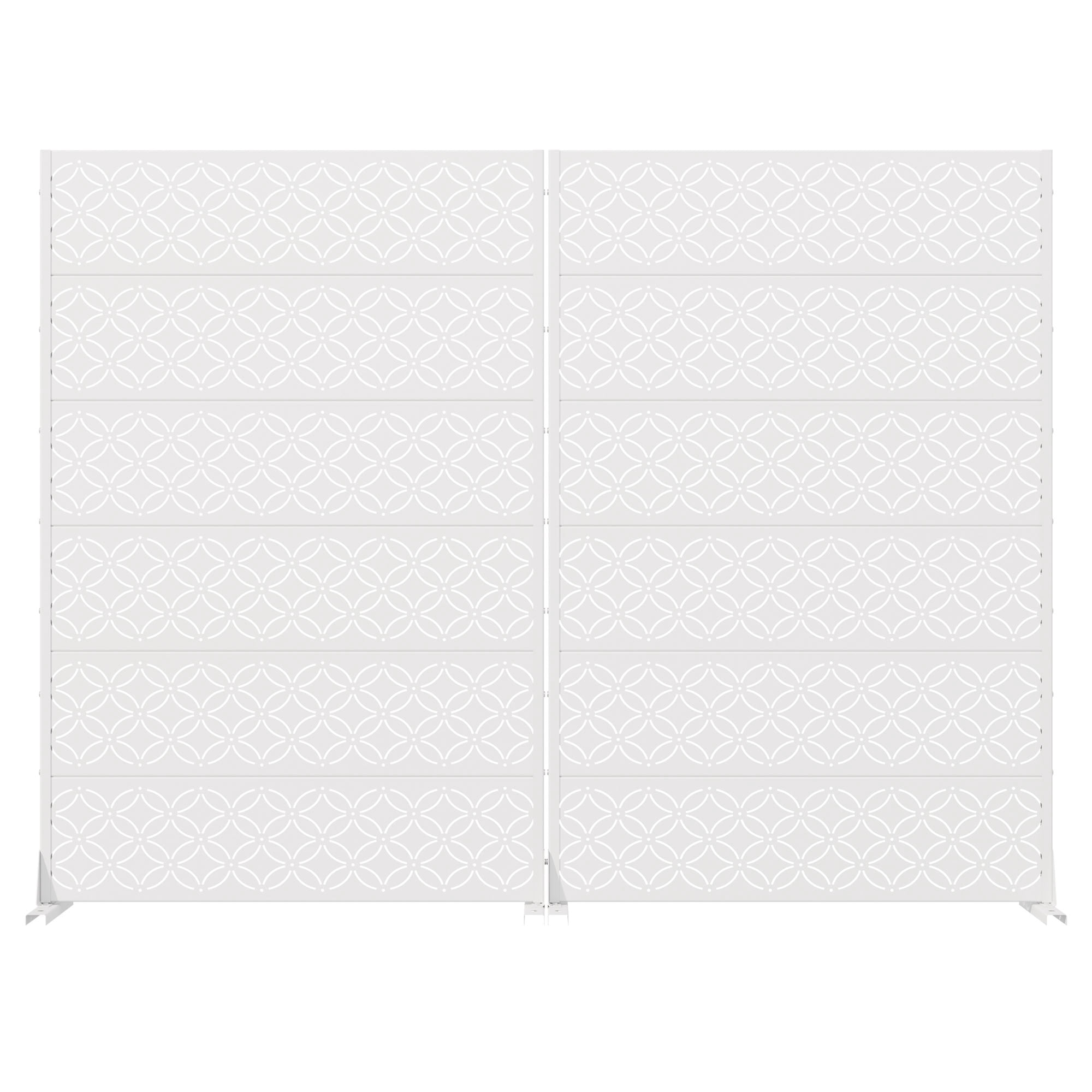 MAYEERTY 72*47in Outdoor Privacy Screen, Powder Coated Metal Privacy Fence, Sun Protection Privacy Panel for Patio, Balcony, Backyard, Garden