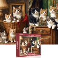 thumbnail image 1 of Rompecabezas Pixlora Cat Party de 1000 piezas, paquete de 2 unidades para adultos, 1 of 5