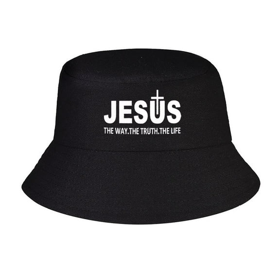 Jesus Print Summer Bucket Hat for Women Men,Made In USA,Sun Hat For Golf Travel Beach Fishing Hat