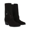 thumbnail image 1 of Bota Vaquera Tacón Bajo Con Capucha Arizona Para Mujer Micro Suede Capreto Negro, 1 of 5