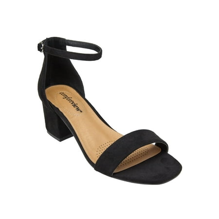 

Comfortview Wide Width Orly Sandal | Open Toe Low Heel | Women s Dress Shoes - 7 M Black