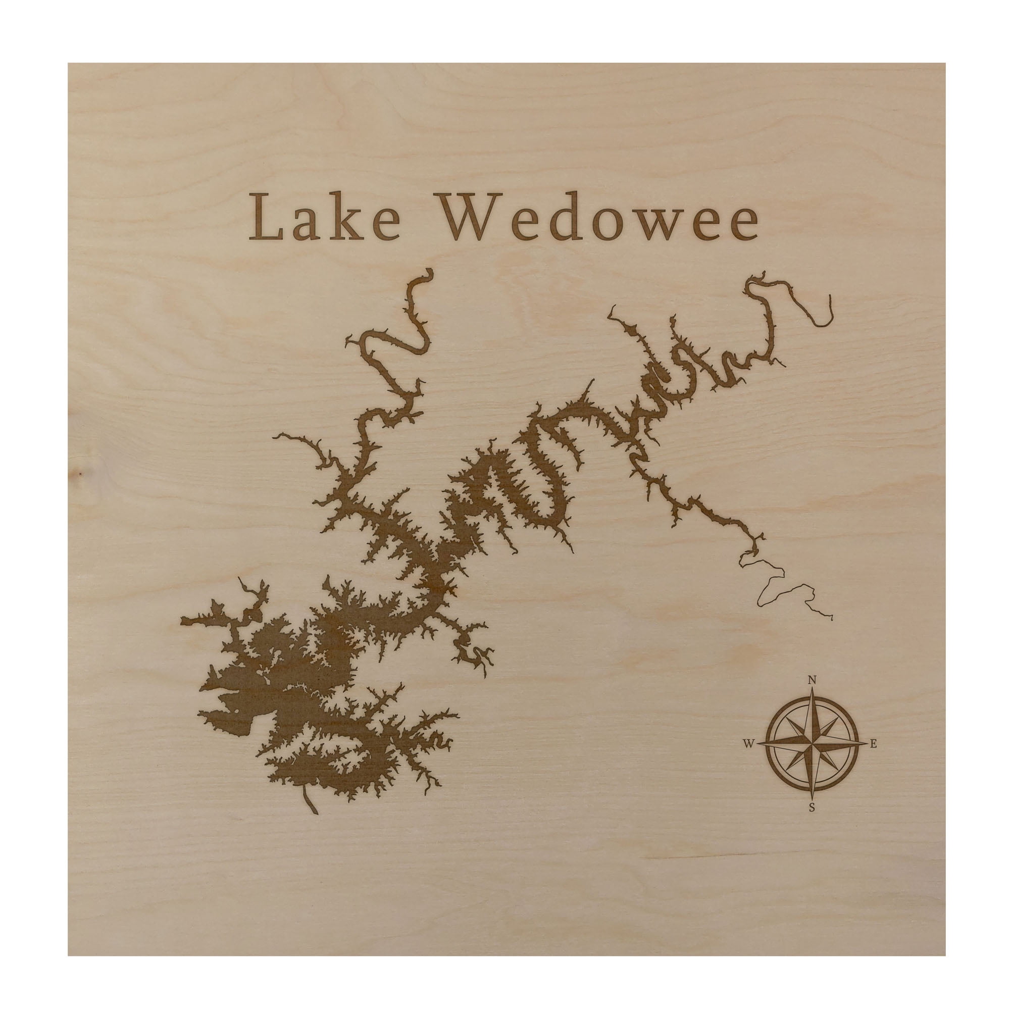 Lake Wedowee RL Harris Map 24x24" Wood Wall Art Office Decor Gift