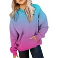 thumbnail image 3 of Youth Hoodies Gradient Print Oversized Hoodie Long Sleeves Cute Loose Pullover Fashion Winter Clothes Preppy Clothes for Girls 2T, 3 of 4