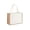 colorB, variant on husxh Women Burlap Jute Tote Bag Large Capacity Canvas Grocery Tote Handbag Contrast Color Ladies Outdoor Handbag