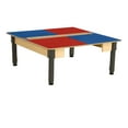 thumbnail image 4 of Time-2-Play 2-in-1 Montessori Kids Play Table, 35”W Red & Blue Square Activity Table with Trough for Toddlers Compatible with Lego Building Blocks [12”-17” Adjustable Legs], 4 of 6