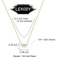 thumbnail image 4 of Collares de diamantes para mujer, collar de hoja delicado, chapado en oro de 14 quilates, collar de luna con circonita cúbica, collar de gargantilla de diamantes simple para mujer de moda, 4 of 5