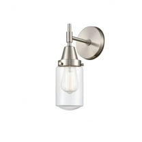 447-1W-SN-G312-Innovations Lighting-Dover - 1 Light Wall Sconce-11.75 Inches Tall and 4.5 Inches Wide-Satin Nickel Finish-Clear Glass Color