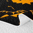 thumbnail image 5 of Manfei Spooky Pumpkin Print Bed Spread Queen for Boys Girls, Black Orange Halloween Theme Queen Coverlet Set, 5 of 7