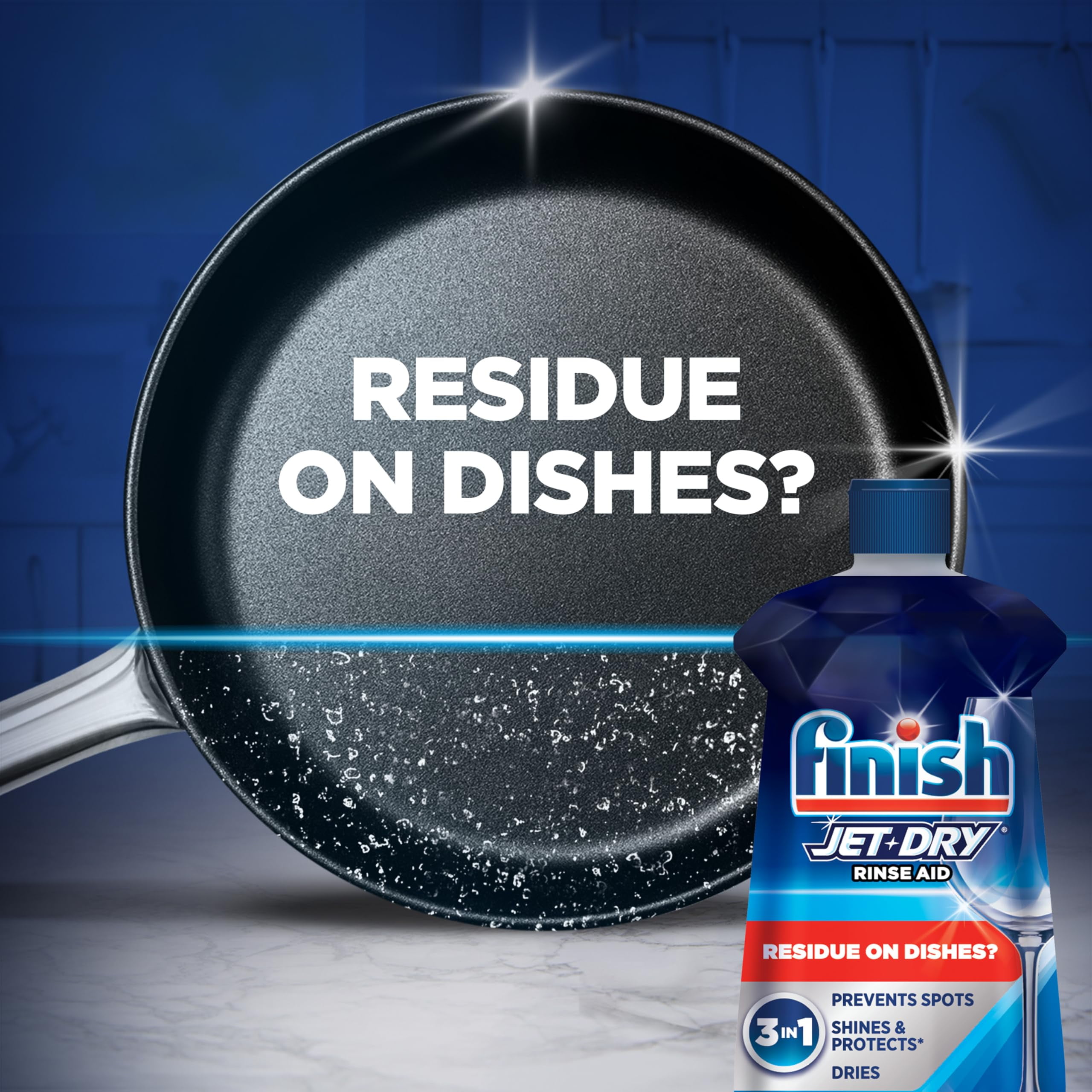 Finish Jet-Dry Dishwasher Rinse Aid, Compatible AIS1&nbsp;with Dishwasher Detergent, Prevents Spots & Residues, Dries, Shine & Protects, 32 oz, 300 washes