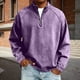 thumbnail image 1 of Ceisia Men's Vintage Washed Denim Quarter-Zip Sweatshirt | Loose Drop-Shoulder Stand Collar Pullover Gifts, 1 of 8