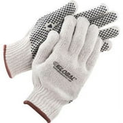 Global Industrial PVC Dot Knit Gloves, Single-Sided, Black, Large, 1-Dozen