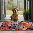 thumbnail image 4 of Qinduosi Vintage Floral Front Door Mat Welcome Mat, Non-Slip&amp;Absorbent Indoor Door Mats, Durable Rubber Backing Floor Doormat for Entryway, Patio, Porch, Orange Blue 19.68*39.37 in, 4 of 6