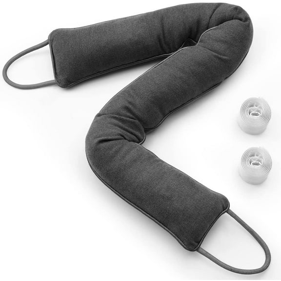 Door Draft Stopper, 37 Inch Weighted Under Door Noise Cold Air Blocker, Heavy Duty Sound Proof Draft Guard Gap Snake for Bottom of Doors and Windows, 2.3lbs (Grey)