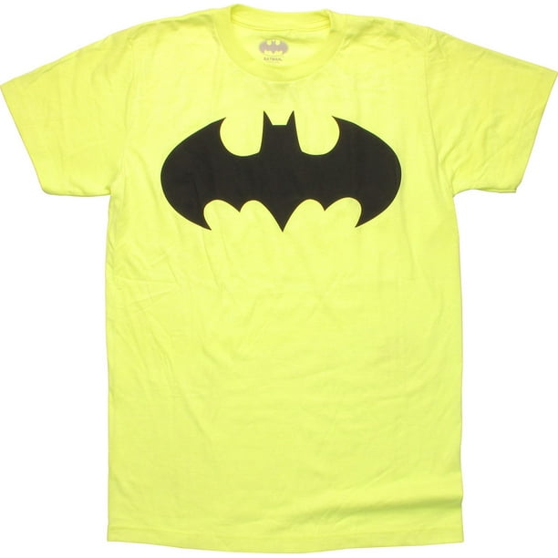 Batman Black Logo Neon Yellow T-Shirt 