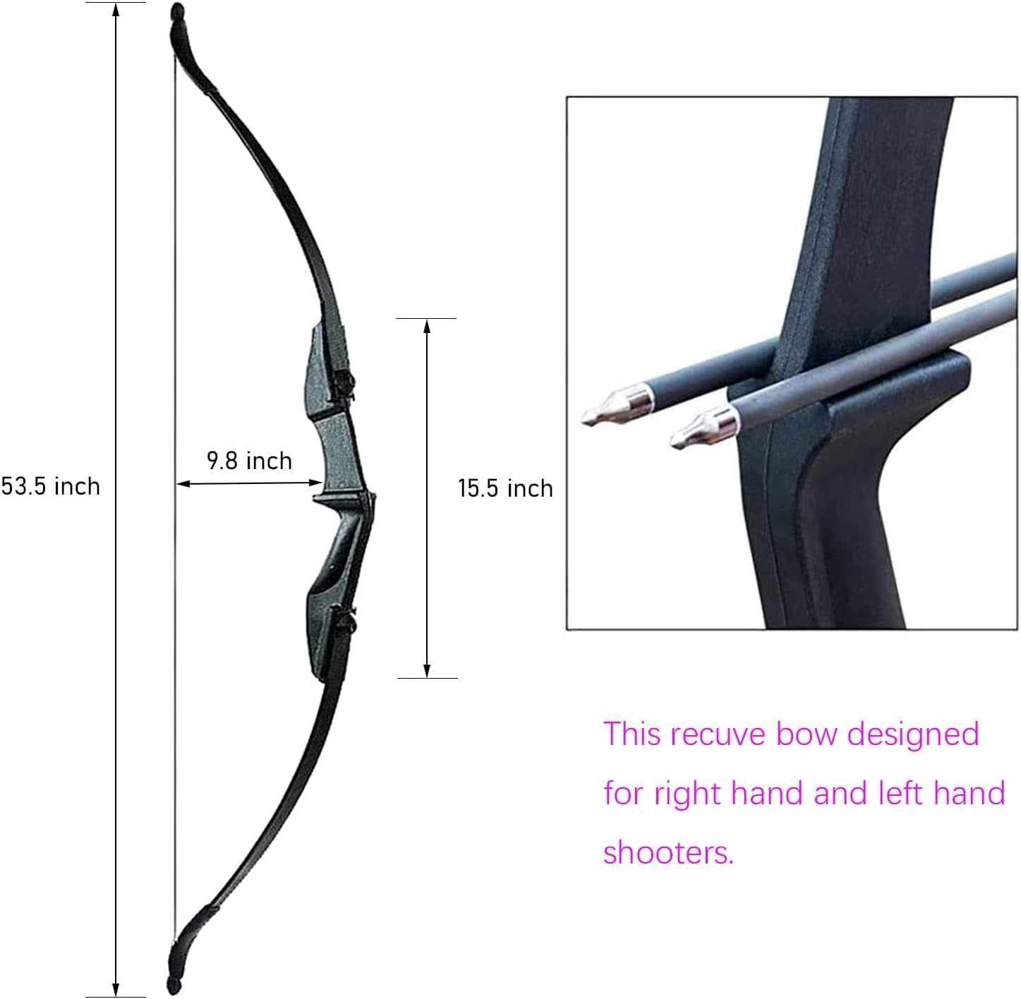 AME Archery Takedown Recurve Bow and Arrow Set Left/Rght Hand Longbow Kit Beginner Outdoor Hunting Shooting Practice 20lb 30lb 40lb