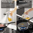 thumbnail image 3 of MRBIN Oil Spray Bottle for Cooking, 550ml/18.5oz Food Grade Glass Olive Oil Sprayer Dispenser 2 in 1 Mister Refillable Dressing Container for Kitchen, Air Fryer, BBQ, Salad, 3 of 10