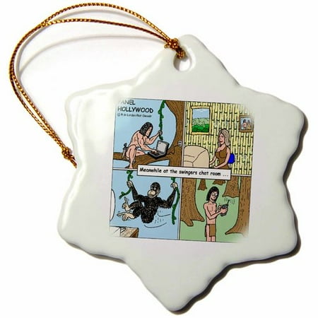 3drose Tarzan In Swingers Chatroom Snowflake Ornament Porcelain 3 Inch