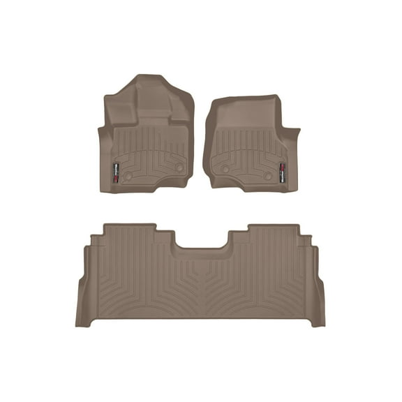 WeatherTech Custom Fit FloorLiners compatible with Ford F-150, F-150 Lightning, F-150 Raptor - 1st & 2nd Row, Tan