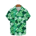 thumbnail image 2 of JIUKE St Patricks Day Shirt Men Short Sleeve Button down T-Shirts Shamrock Print Graphic Tee Shirts Causal Summer Tops, 2 of 5