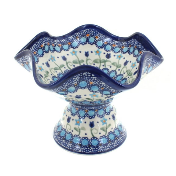 Blue Rose Polish Pottery Savannah Pedestal Candy Dish