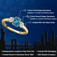 thumbnail image 2 of Gem Stone King 10K Yellow Gold London Blue Topaz and Lab Grown Diamond Engagement Ring for Women | 1.34 Cttw | Oval 7X5MM | Gemstone November Birthstone | Size 7, 2 of 6