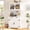 White, variant on 71" Tall Pantry Cabinet with Outlets and LED Light, Homieasy 5-Layer Storage Cabinet with 2 Drawers and DIY Pegboard for Kitchen, Dining, Living Room, Garage, White & Rustic