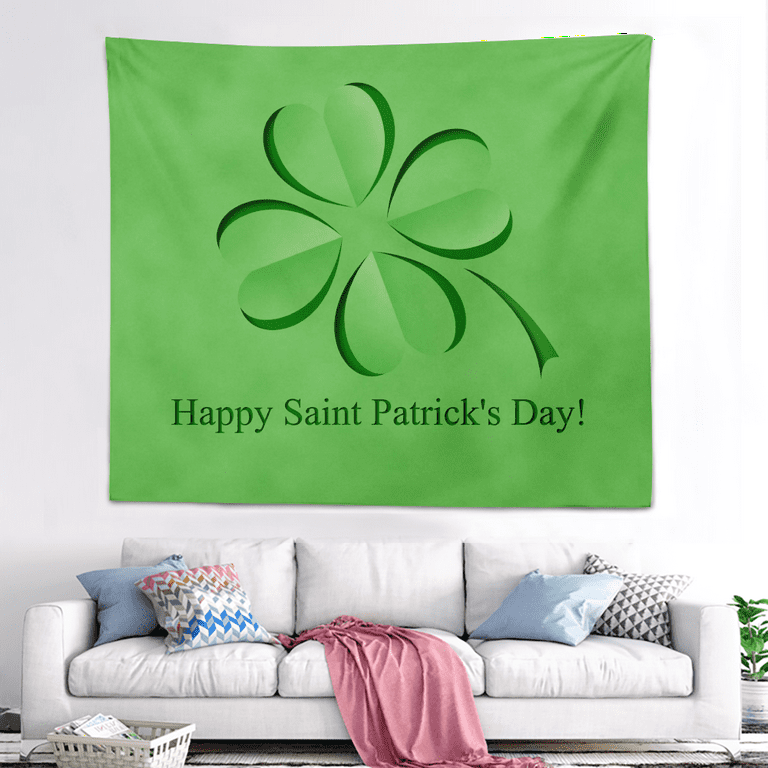 St. Patrick s Day Tapestry Green Design Wall Hanging Tapestry for Living Room Bedroom Dorm St. Patrick s Day Gift for Her and Him