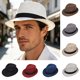 thumbnail image 2 of Sombrero de jazz estilo británico, ala corta, decoración de cinta, transpirable, tipo cubo, de malla., 2 of 8