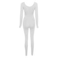 thumbnail image 4 of New Sexy Hot Girl Tight Fitting Long Sleeve High Waisted Solid Color Sports Fitness Jumpsuit, All-Season, Daily Casual, 4 of 5