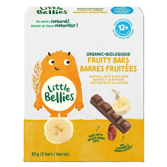Little Bellies Organic Fruity Bars Banana, Date & Oat Bars 12+ Months, 85gr