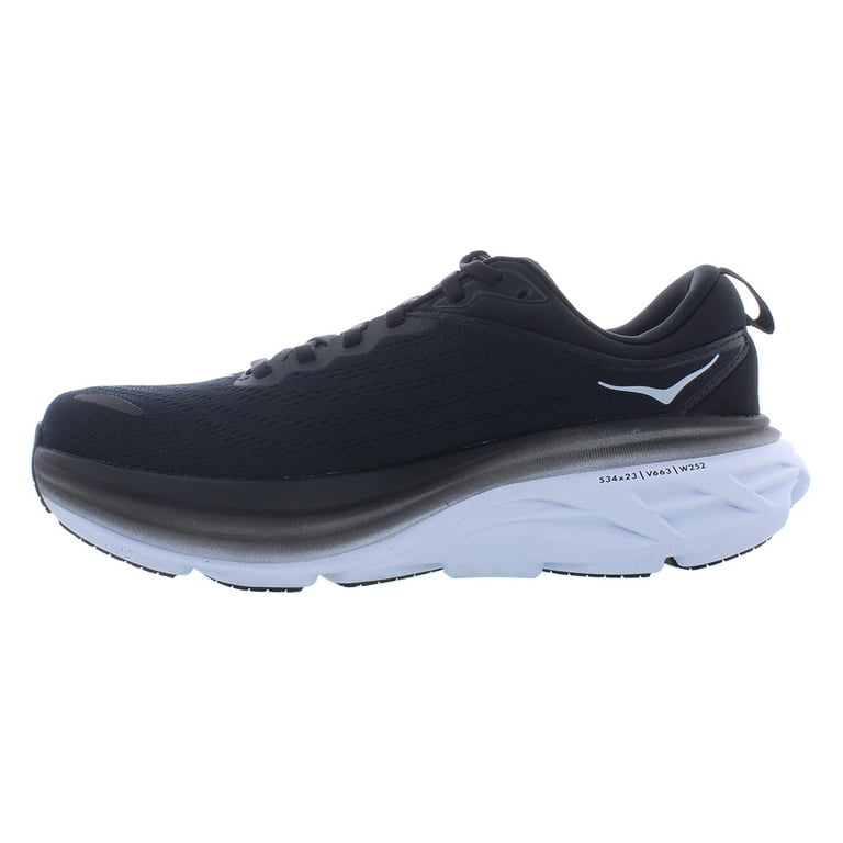 HOKA ONE ONE Bondi 8 Women's Running Shoes, Size 9, Black/White,  Lightweight Foam, Extended Heel, Breathable Mesh Upper - Walmart.com
