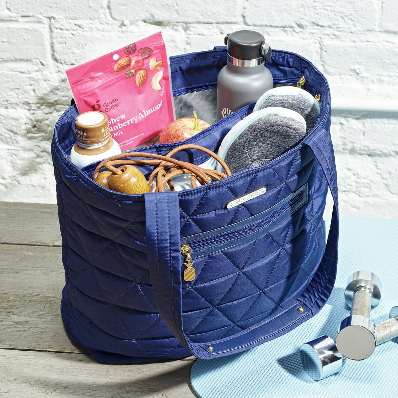 Simplified By Fit & Fresh - Hawes Quilted Metro Tote & Small Pouch, Navy
