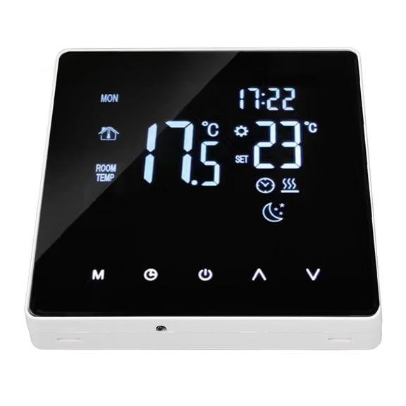 Suodoka Smart Floor Heating Thermostat Digital LCD Touch Screen Home Heating Temperature Controller 16A 4400W High Power Programmable Climate Control with 3 Meter Sensing Cable White