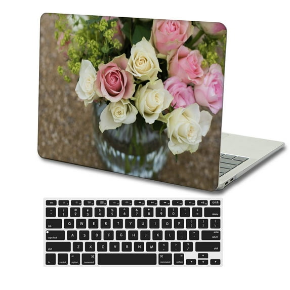 KSK KAISHEK Hard Shell Case Cover for MacBook Air 13.6" with Touch Bar Type C + Black Keyboard Cover Model: A2681 m2 (Pink series 0441)
