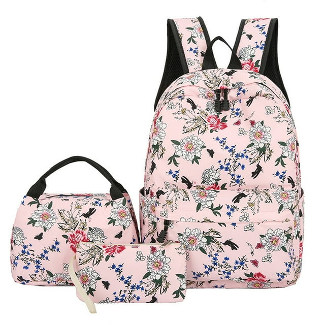 fastboy Oxford Cloth For Piece Blossom With Pencil Oxford Cloth With Lunchbox Bow Daypack For Primary Backpack 3 Set Floral Case type+2