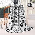 thumbnail image 2 of Pet Paw Print and Bone Blanket,Comfortable Soft Lamb Wool Throw Blanket,All Season,Warm Lightweight Blankets for Sofa Bed Couch Living Room Chair,40"x50", 2 of 4