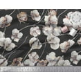 thumbnail image 2 of Soimoi Black Cotton Duck Fabric Cotton Ball Floral Printed Fabric 1 Yard 42 Inch Wide, 2 of 3