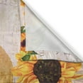 thumbnail image 3 of Sunflower Kitchen Curtains, Romantic Flowers on Old Fashioned Letters Postcards Newspapers, Window Drapes 2 Panel Set for Kitchen Cafe Decor, 55" X 39", Fern Green, 3 of 3