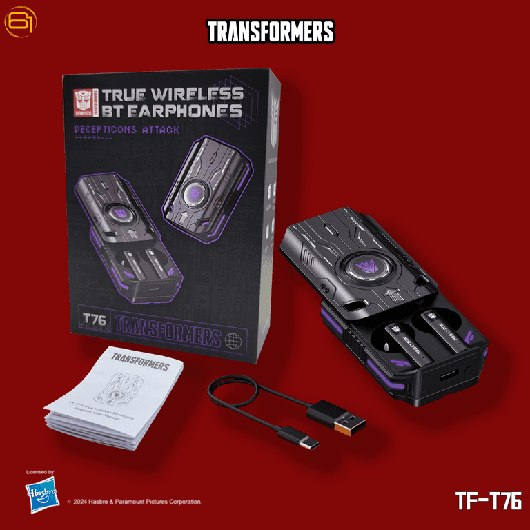Transformers TF-T76 True Wireless Bluetooth 6.0 Earbuds with Mic