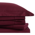 thumbnail image 3 of Brooklyn Loom Classic Cotton 200 Thread Count Solid Percale 100% Cotton Deep Pocket Burgundy 3-Piece Twin XL, All Season, Adult Size, OEKO-TEX Certified, 3 of 7