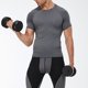 thumbnail image 5 of pstuiky Camisas de vestir de manga corta para hombre, Camisa deportiva de color liso con mangas raglán cortas y cuello redondo para hombre camisetas de hombre xl, 5 of 8
