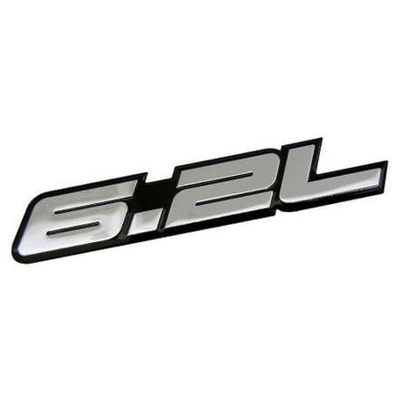 6.2L Liter in SILVER on BLACK Highly Polished Aluminum Silver Chrome Car Truck Engine Swap Badge Nameplate Emblem for Chevy Camaro SS Corvette Cadillac L99 LS3 LSA C6 Pontiac G8 GXP V8 Vauxhall
